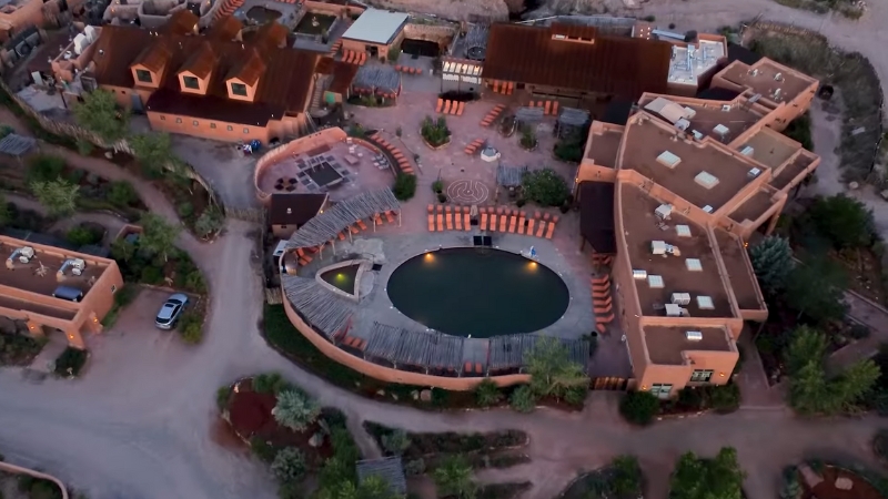Aerial view of Ojo Caliente Mineral Springs Resort & Spa in New Mexico